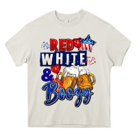 Cream Red white and boozy 4th of july Heavy Core Tee - CowGirlArtShop