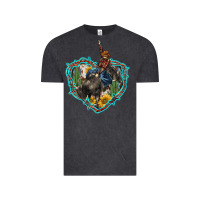 Vintage Black western heart bullfighter  cactus sunflower aztek pattern Vintage Tee - BarkalooDesign