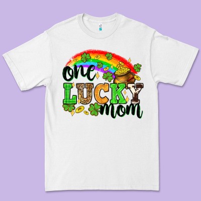 One Lucky Mom St. Patricks Day Premium Tee Designed By Neo Western