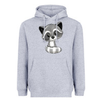 Heather Grey raccoon Heavyweight Hoodie - texasbilliewilder