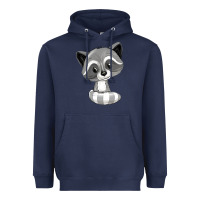 Navy raccoon Heavyweight Hoodie - texasbilliewilder