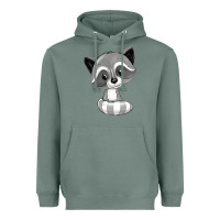 Sage raccoon Heavyweight Hoodie - texasbilliewilder