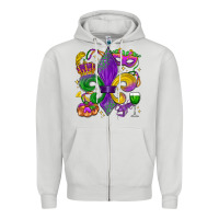 Dove Grey mardi gras fleur de lis Zipper Hoodie - LillyAllenDesigns