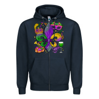 Navy mardi gras fleur de lis Zipper Hoodie - LillyAllenDesigns