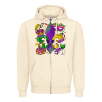 Sandshell mardi gras fleur de lis Zipper Hoodie - LillyAllenDesigns