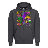 Smoke mardi gras fleur de lis Zipper Hoodie - LillyAllenDesigns