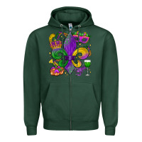 Sports Green mardi gras fleur de lis Zipper Hoodie - LillyAllenDesigns