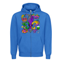 True Royal mardi gras fleur de lis Zipper Hoodie - LillyAllenDesigns