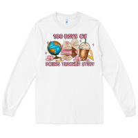 White 100 days of doing teacher stuff Long Sleeve Tee - MaliasSmallBusiness