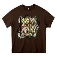 Chocolate Brown mama leopard Heavy Core Tee - CowhideDigitalArt