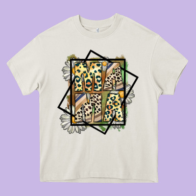 Mama Leopard Heavy Core Tee Designed By Cowhidedigitalart