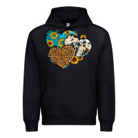 Black cowhide leopard hearts Urban Hoodie - OliviaCreatesArt