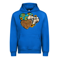 Cobalt cowhide leopard hearts Urban Hoodie - OliviaCreatesArt