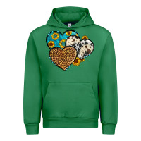 Emerald cowhide leopard hearts Urban Hoodie - OliviaCreatesArt