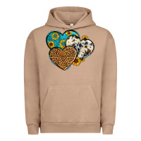 Pigment Burro cowhide leopard hearts Urban Hoodie - OliviaCreatesArt