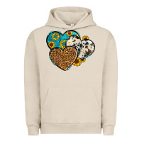 Pigment French Oak cowhide leopard hearts Urban Hoodie - OliviaCreatesArt