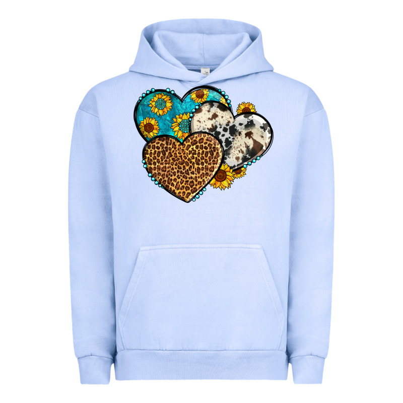 Cowhide Leopard Hearts Urban Hoodie by OliviaCreatesArt | Teevron