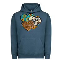 Pigment Midnight Navy cowhide leopard hearts Urban Hoodie - OliviaCreatesArt