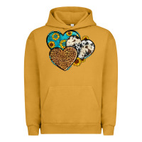 Pigment Peanut Butter cowhide leopard hearts Urban Hoodie - OliviaCreatesArt