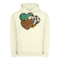 Pigment Pistachio cowhide leopard hearts Urban Hoodie - OliviaCreatesArt