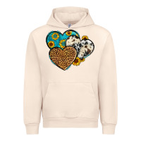 Sandshell cowhide leopard hearts Urban Hoodie - OliviaCreatesArt