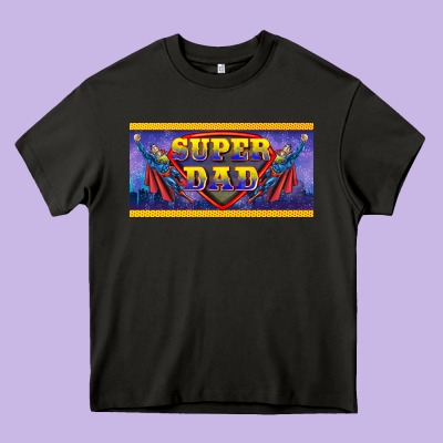 Super Dad Heavy Core Tee Designed By Barkaloodesign