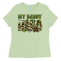 Matcha my daddy is my hero army Ladies Tee - Zillion Design Studio