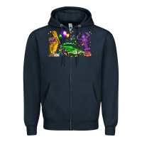 Navy mardi gras pelican alligator and crawfish Zipper Hoodie - LillyAllenDesigns