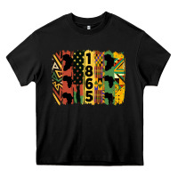 Black juneteenth 1865 brush stroke Heavy Core Tee - HRA Design Shop