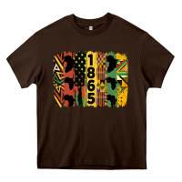 Chocolate Brown juneteenth 1865 brush stroke Heavy Core Tee - HRA Design Shop