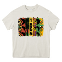 Cream juneteenth 1865 brush stroke Heavy Core Tee - HRA Design Shop