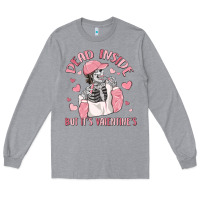 Heather Grey dead inside but it's valentine's Long Sleeve Tee - MaliasSmallBusiness