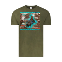 Vintage Olive western rodeo bullfighter serape leopards turquoise's gliterrs Vintage Tee - BarkalooDesign