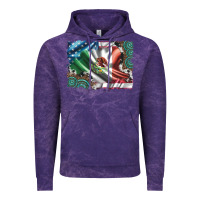 Cloud Purple usa and mexico flag with leopard cowhide and gemstone background Vintage Hoodie - Artiststas