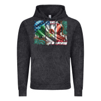 Vintage Black usa and mexico flag with leopard cowhide and gemstone background Vintage Hoodie - Artiststas