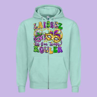 Laissez Les Bon Temps Rouler Zipper Hoodie Designed By Lillyallendesigns