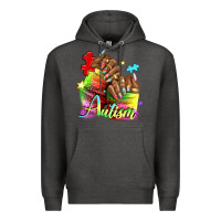 Charcoal Heather Black woman Autism nails Premium Hoodie - NancyCooperArtShop