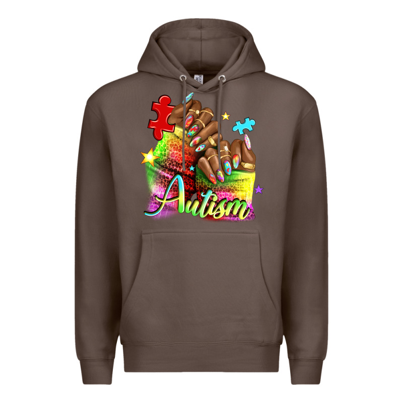 Black Woman Autism Nails Premium Hoodie by NancyCooperArtShop | Teevron