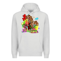 Dove Grey Black woman Autism nails Premium Hoodie - NancyCooperArtShop
