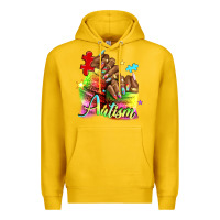 Lemon Black woman Autism nails Premium Hoodie - NancyCooperArtShop
