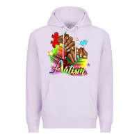 Lilac Black woman Autism nails Premium Hoodie - NancyCooperArtShop
