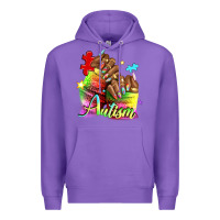 Purple Black woman Autism nails Premium Hoodie - NancyCooperArtShop