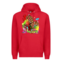Red Black woman Autism nails Premium Hoodie - NancyCooperArtShop