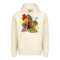 Sandshell Black woman Autism nails Premium Hoodie - NancyCooperArtShop