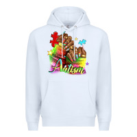White Black woman Autism nails Premium Hoodie - NancyCooperArtShop