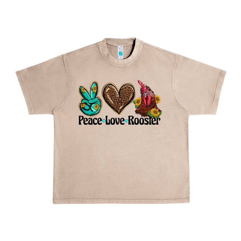 Peace Love Rooster Urban Heavy Tee by BarkalooDesign | Teevron