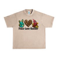 French Oak peace love rooster Urban Heavy Tee - BarkalooDesign