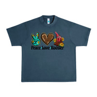 Midnight Navy peace love rooster Urban Heavy Tee - BarkalooDesign