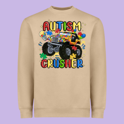 Autism Crusher Heavyweight Sweatshirt Designed By Maliassmallbusiness