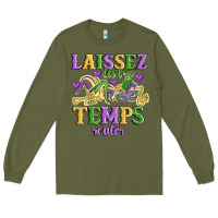 Army Green laissez les bon temps rouler Long Sleeve Tee - MaliasSmallBusiness
